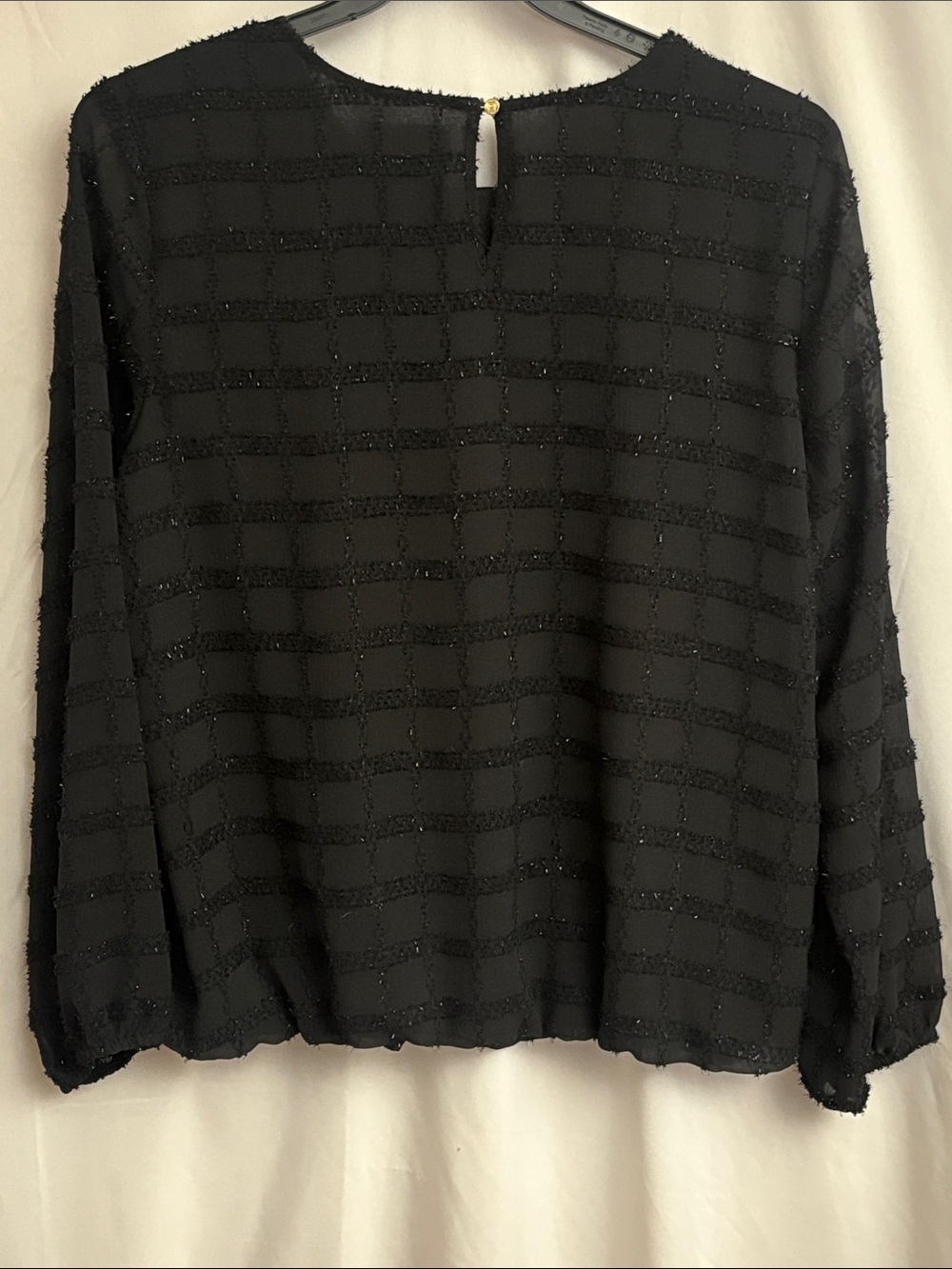 Liz Claiborne NWT Black Striped Bubble Hem Ruffle Blouse Size XL - Picture 9 of 16